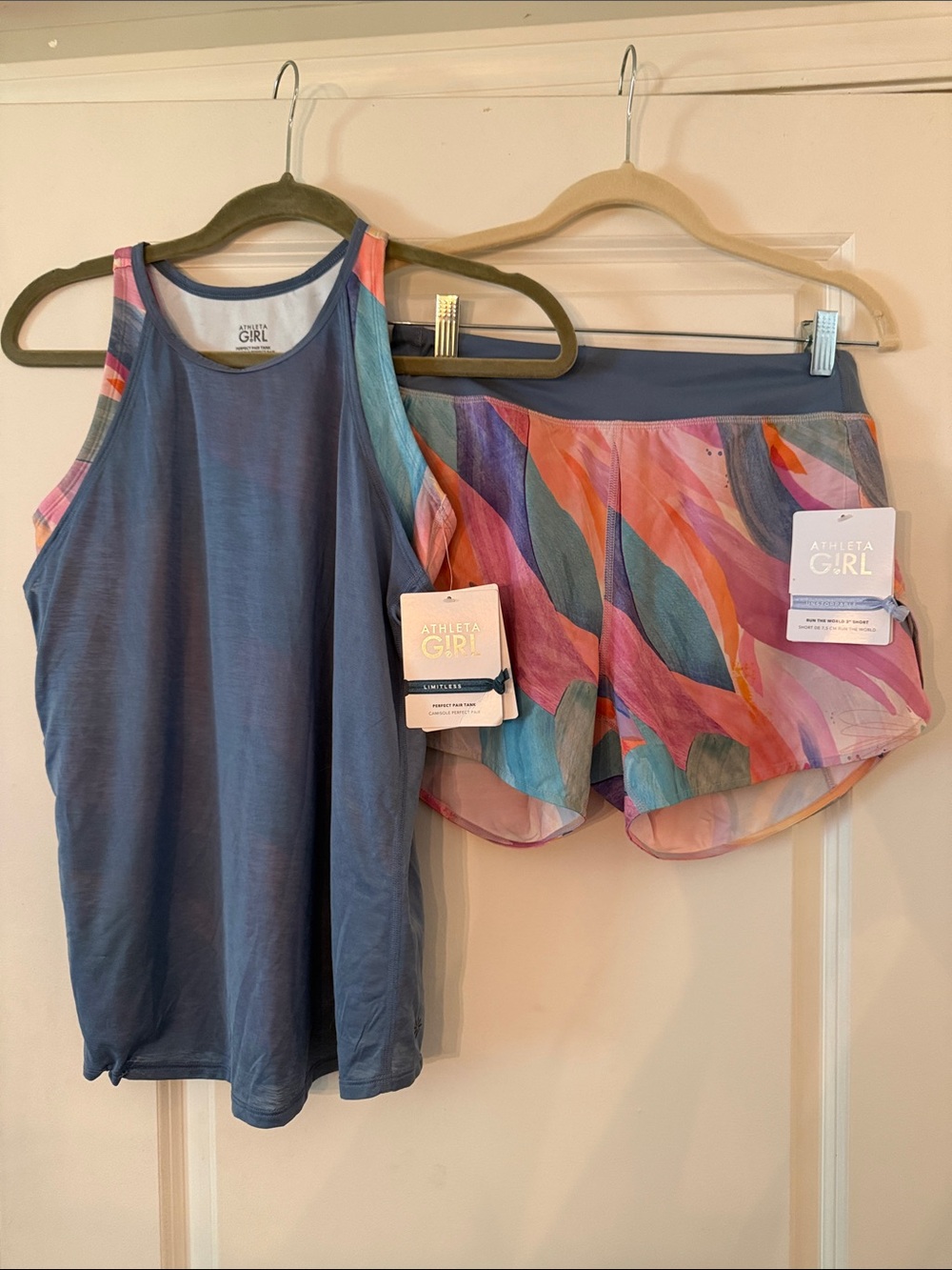 Athleta Kids NWT Perfect Pair Watercolor Athletic Tank & Shorts Set